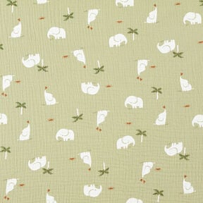 Mousseline/dubbel gehaakte stoffen Babyolifanten – pistache, 
