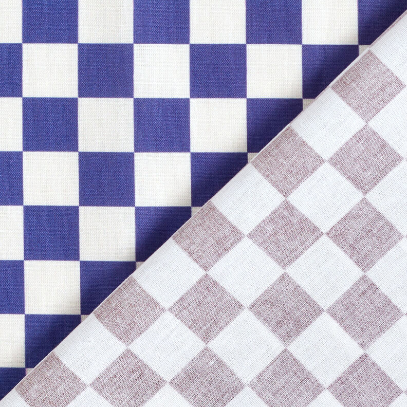 GOTS Katoenpopeline Schaakbordpatroon verloop | TCC x LOOKS by Wolfgang Joop – indigo/roodbruin,  image number 6