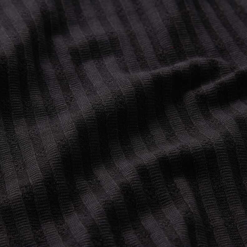 Ribjersey Enkelvoudig breipatroon – zwart,  image number 2
