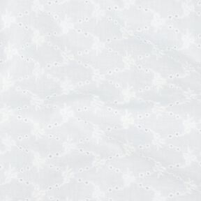 Katoenen stof Los borduursel Bloemen diamanten| Poppy Fabrics – wit, 