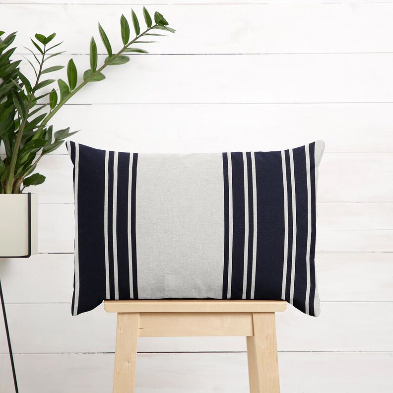 Decostof Panama Blokstrepen – zwart blauw/nevelgrijs, image number 7