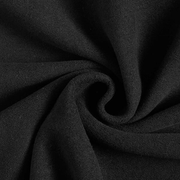 GOTS Katoenen fleece effen – zwart, image number 1
