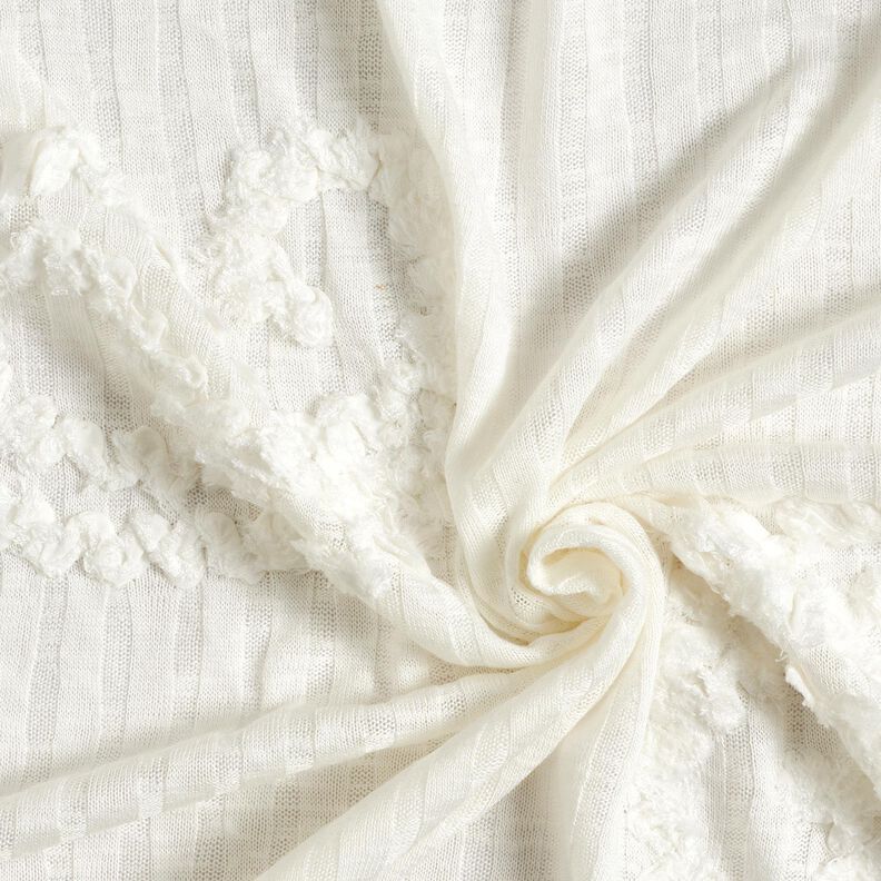 Gebreide tricot Paisley-effect – ivoor,  image number 3