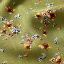 Stretchstof viscose losse bloemen – geel olijfgroen, 