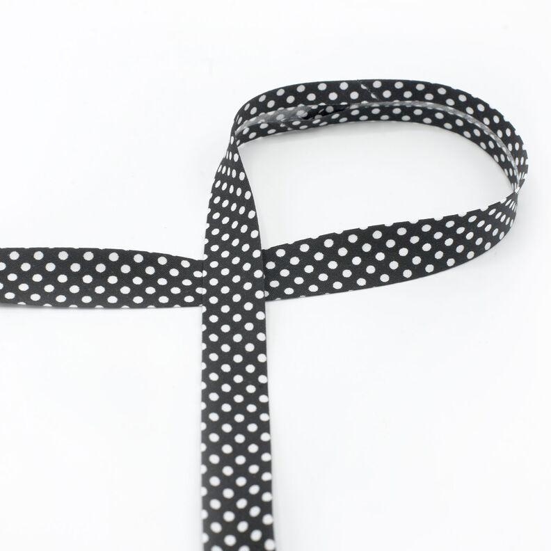 Biasband Stippen [18 mm] – zwart,  image number 2