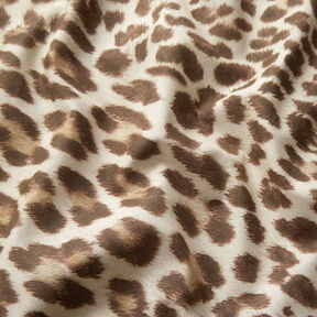 GOTS Katoenen batist Luipaardpatroon | TCC x LOOKS by Wolfgang Joop – lichtbeige/donkerbruin, 