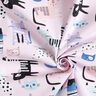 Katoenen stof Cretonne abstracte katten – lichtroze/wit,  thumbnail number 3