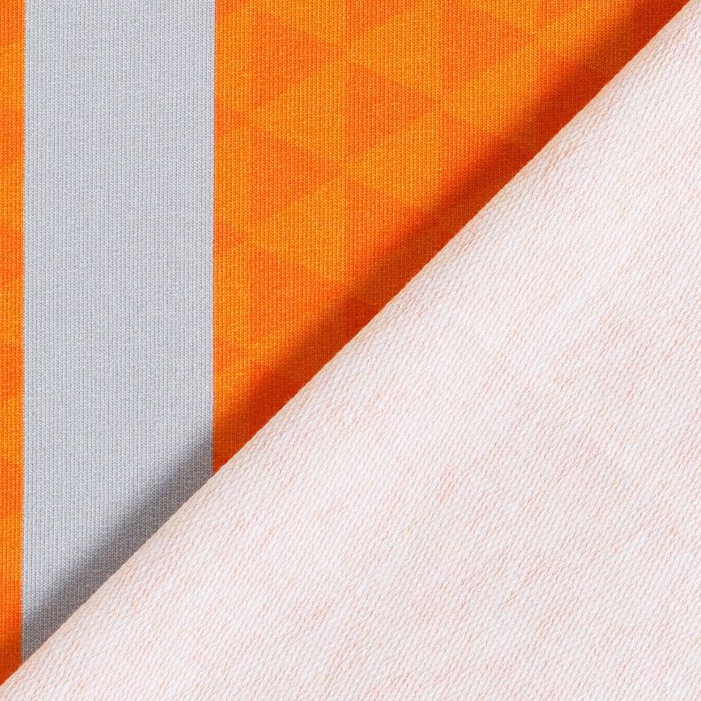 French Terry sommersweat Borduurstof Bouwvakker zijn – lichtoranje/zilvergrijs,  image number 4