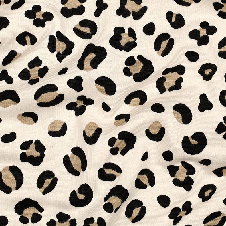 Sweatshirt geruwd Luipaardprint | Poppy Fabrics – creme/anemoon,  image number 2
