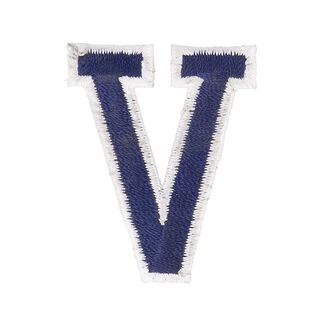 Applicatie letter V [ Hoogte: 4,6 cm ] – marineblauw, 