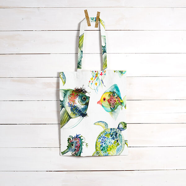 Decostof half panama Zeedieren – groen, image number 7