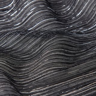 Transparante plissé glitterstrepen – zwart, 