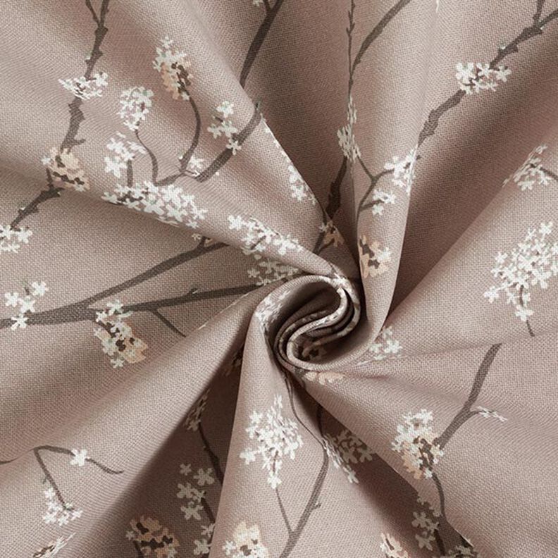 Decostof Half panama Bloeiende takken – taupe,  image number 3