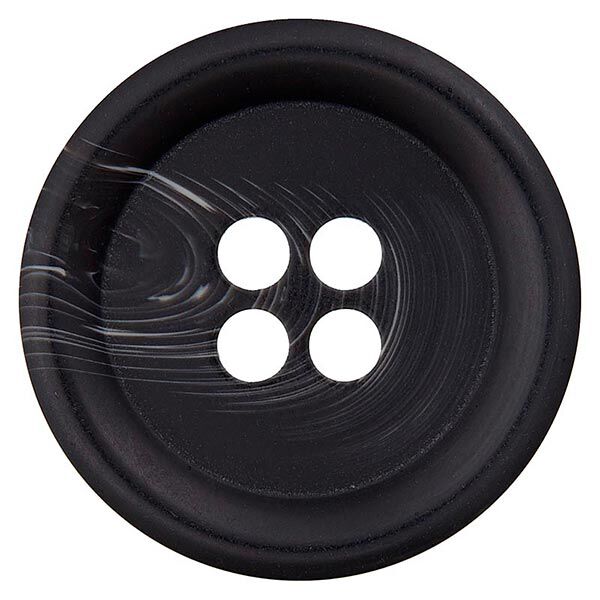 Polyester knoop 4-gats – zwart/wit,  image number 1