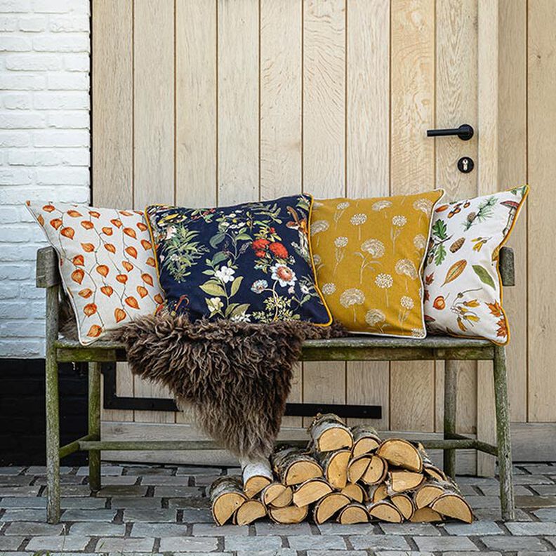 Decostof Half panama Paardenbloemen – natuur/currygeel,  image number 6