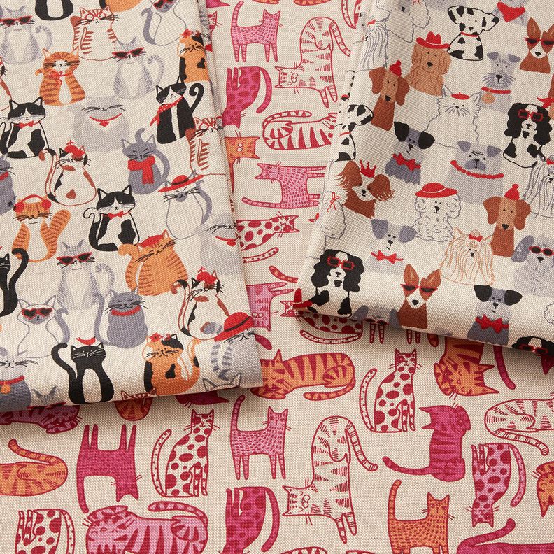 Decostof Half panama elegante honden – natuur/grijs, image number 5