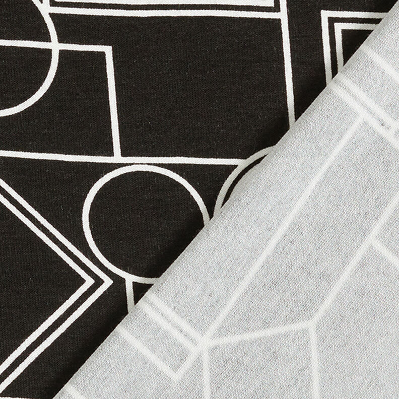 Viscosejersey geometrische vormen – zwart/wit,  image number 4