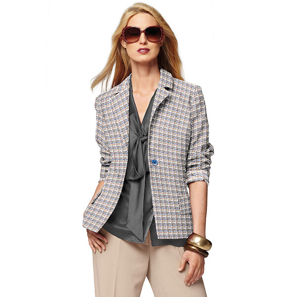 Katoen tweed kleurrijke ruiten – ecru/blauw, image number 5