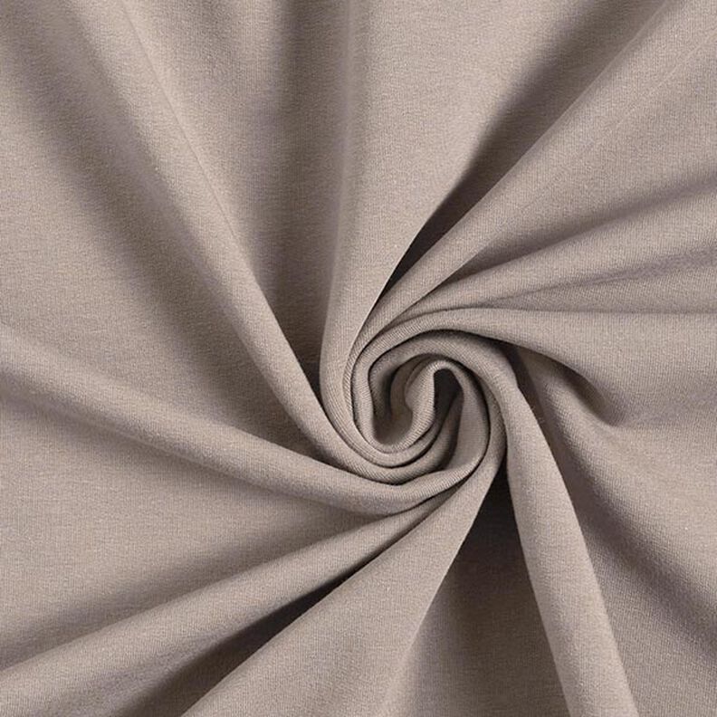 Licht katoenen sweatstof effen – donkertaupe,  image number 1