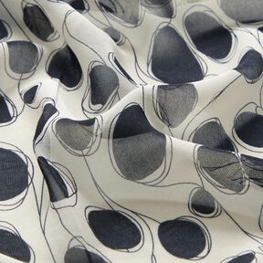 Chiffon abstracte cirkels – wit/zwart, 