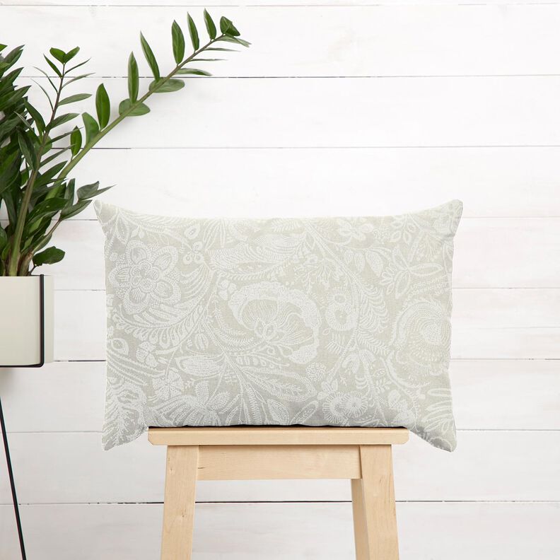 Decostof Half panama Gebloemde paisley – natuur/wit, image number 7