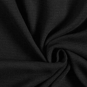 Mini Katoenen wafel jersey effen – zwart, 