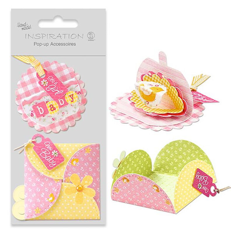 Pop-up knutselset Baby Girl  – roze,  image number 1