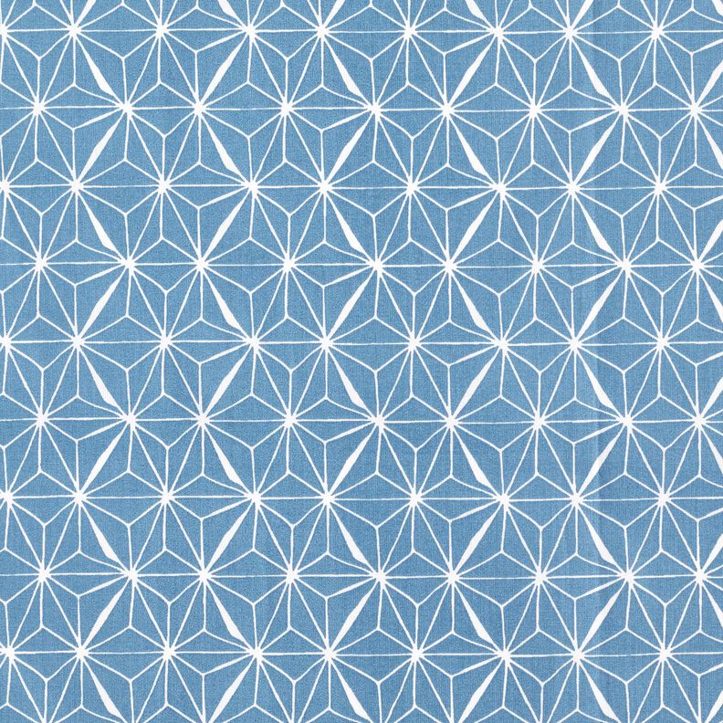 Gecoate katoen grafische sterren – blauw/wit,  image number 1