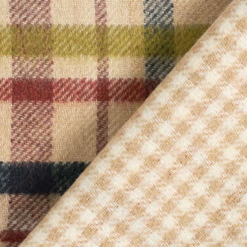 Mantelstof doubleface ruit – beige/bruin,  image number 5