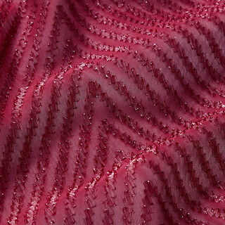 Chiffon zigzag glitter – bordeauxrood, 