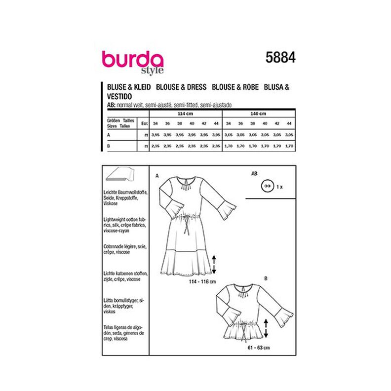 Blouse / Jurk | Burda 5884 | 34-44,  image number 9