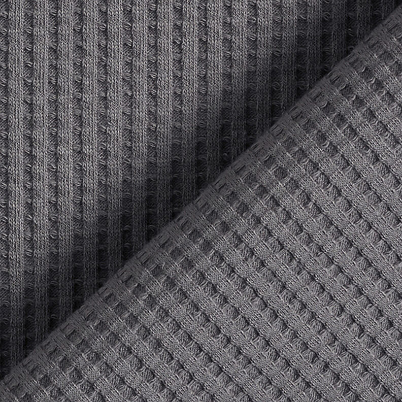 Katoenen wafel jersey effen – grijs,  image number 3