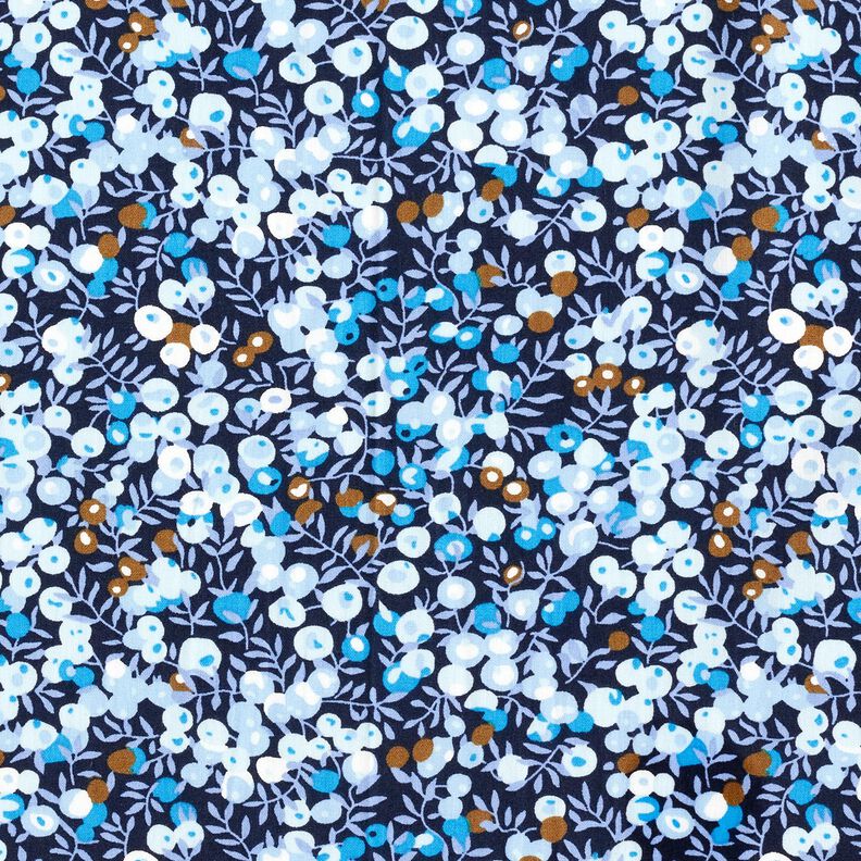 Katoenpopeline kleine bessen – nachtblauw,  image number 1