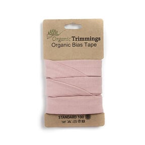Biasband Biologische katoenjersey [3 m | 20 mm] – licht oudroze, 
