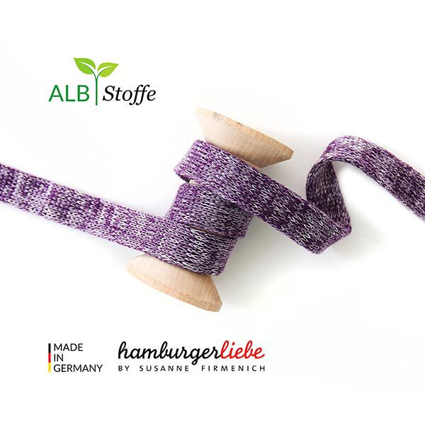 Bio hoodiekoord Cord Me Melange GOTS - lila | Albstoffe | Hamburger Liebe, image number 1