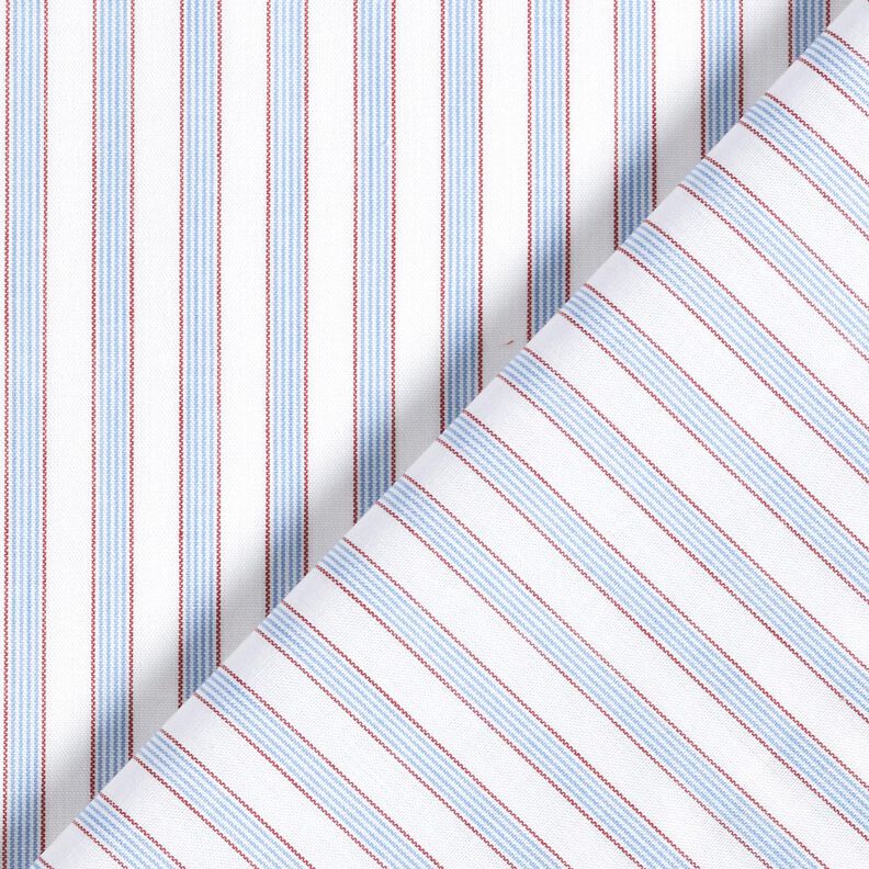 Katoenen stof tweekleurige strepen – wit/lichtblauw,  image number 4
