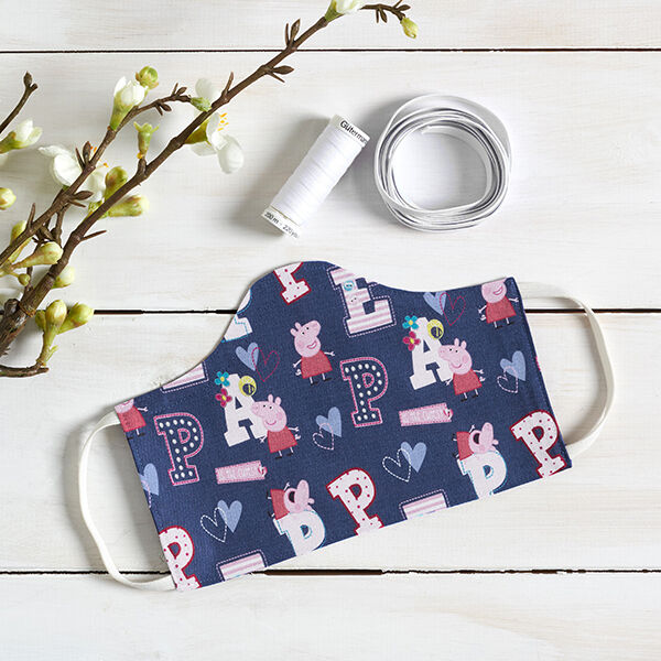 Cretonne Licentiestof Peppa Pig “Peppa” | ABC Ltd. – marineblauw, image number 9