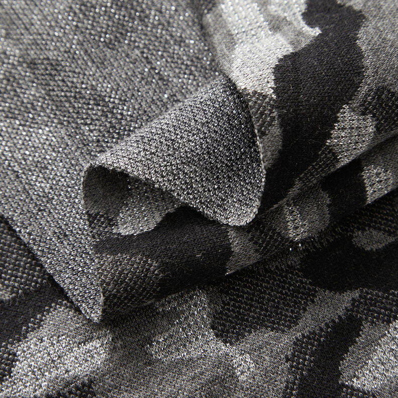 Gebreide jacquard camouflage metallic – zwart/zilver metallic,  image number 3