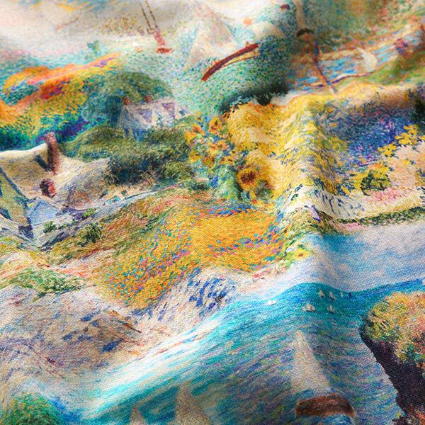 Decostof Half panama Landschap – blauw/ecru, image number 2