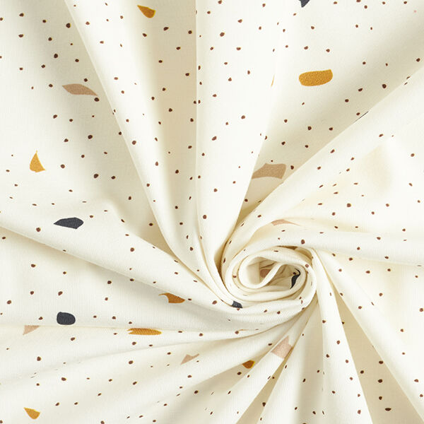 GOTS Katoenjersey Terrazzo | Tula – ecru/donkerbruin, image number 3