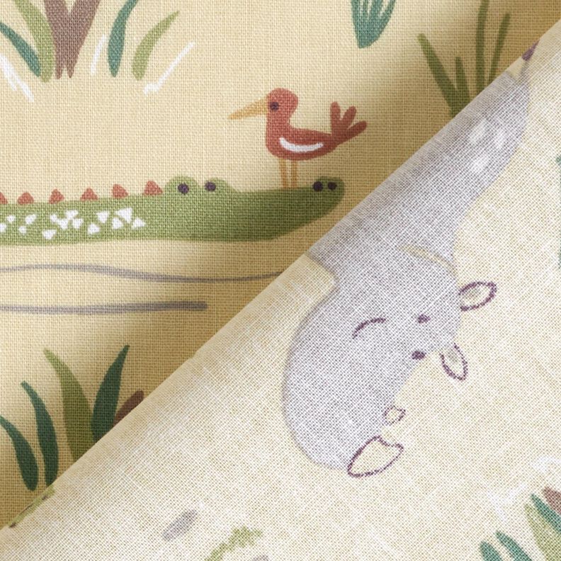 Katoenpopeline badplezier van de jungledieren – pastelgroen,  image number 4