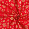 Katoenen stof Popeline Sneeuwkristal – rood/goud,  thumbnail number 3
