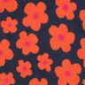 Teddy pluche Bloemen | Poppy Fabrics – marineblauw/oranje,  thumbnail number 1