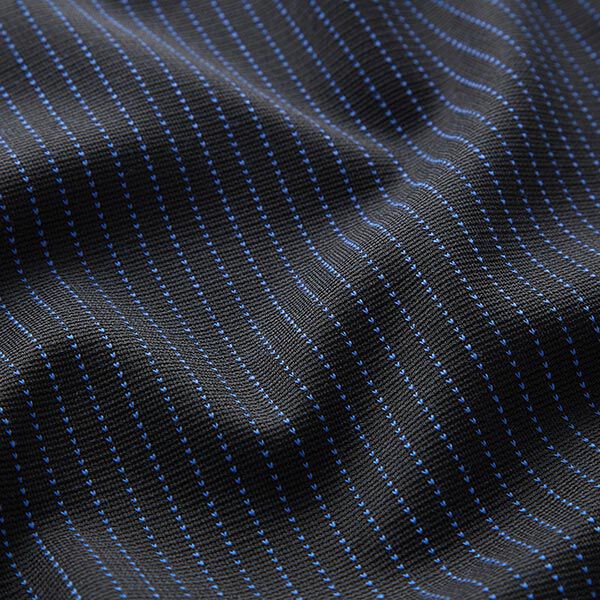 Jersey Punto di Milano naaldstrepen – zwart/indigo, image number 2