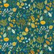 Decostof Half panama Gebladertekunst – oceaanblauw,  thumbnail number 1