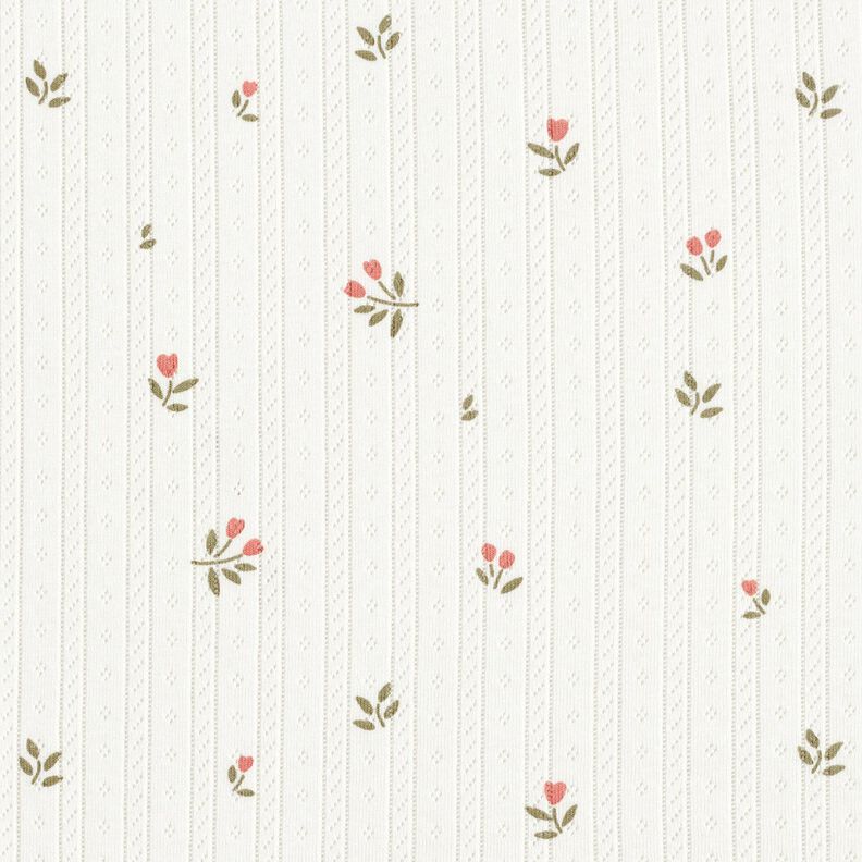 Ajour Katoenjersey Tulpen – ivoor, image number 1