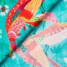 Strandkleding viscosestof pauwen en bloemen – aquablauw/intens roze,  thumbnail number 4