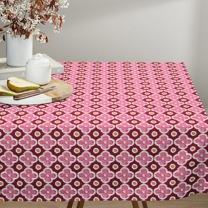 Decostof Canvas Borduurwerklook – bordeauxrood/pink, image number 7