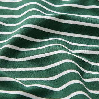 GOTS katoenjersey strip | Albstoffe – donkergroen/wit, 