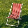 Outdoor Ligstoel stof Lengtestrepen 44 cm – donkerrood/oranje,  thumbnail number 4